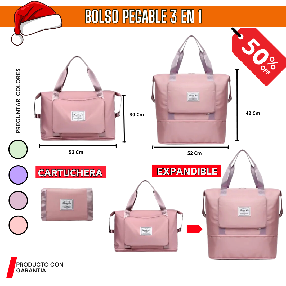 BOLSO PLEGABLE EXPANDIBLE 3 EN 1