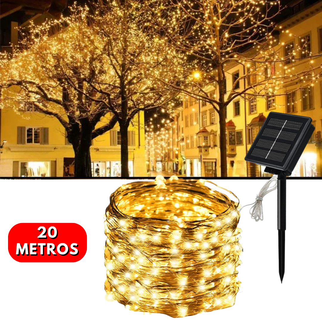 Luces solares de cobre color Dorado (20 Metros)